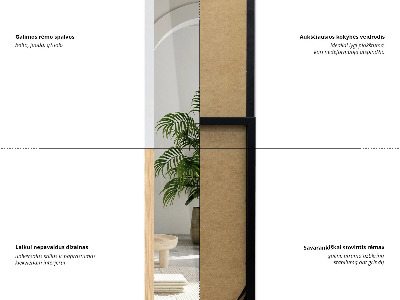 Standing mirror in oak color 36x156 cm