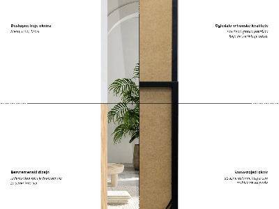 Standing mirror in oak color 36x156 cm