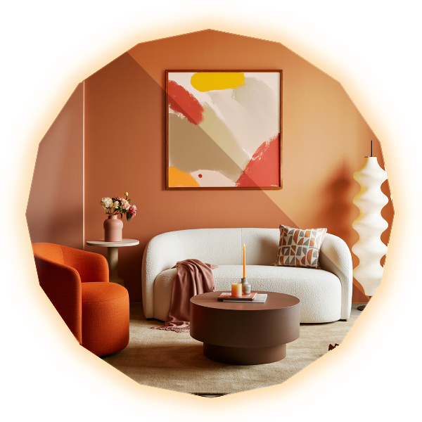 Geometric mirror with LED lights