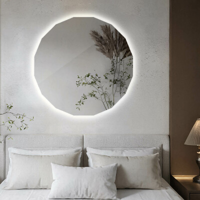 Geometric mirror with LED lights