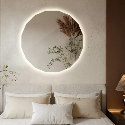 Geometric mirror with LED lights