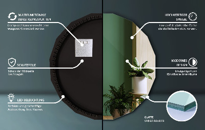 Geometric mirror with LED lights