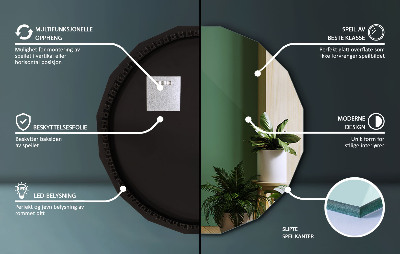 Geometric mirror with LED lights