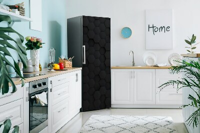 Decoration fridge cover Black hexagonal pattern
