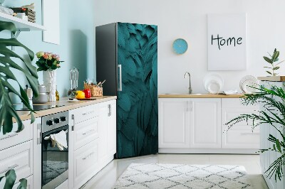 Decoration fridge cover Blue feathers