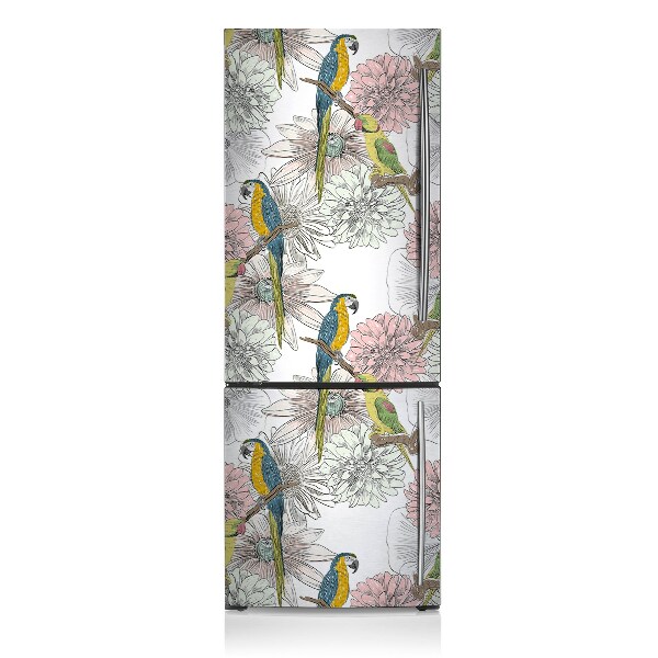 Decoration fridge cover Parrot and flowers
