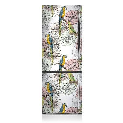 Decoration fridge cover Parrot and flowers