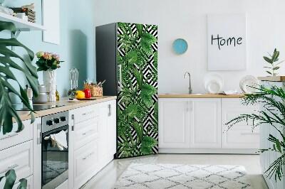 Decoration fridge cover Geometric leaves