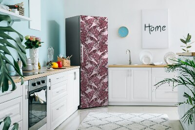 Decoration fridge cover Pink palm