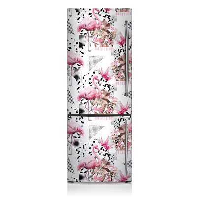 Decoration fridge cover Flamingos