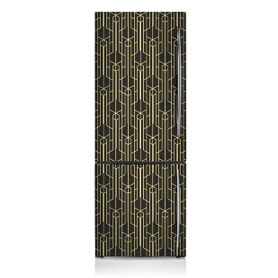 Decoration fridge cover Yellow abstract lines