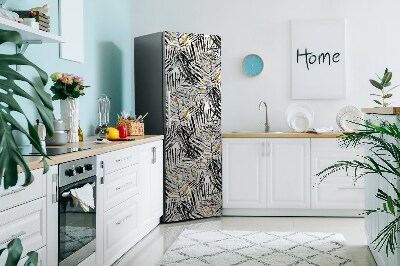 Decoration fridge cover Black leaves