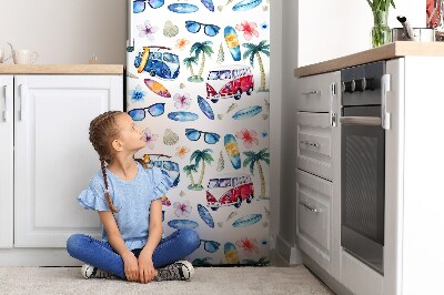 Decoration fridge cover Surfer beach