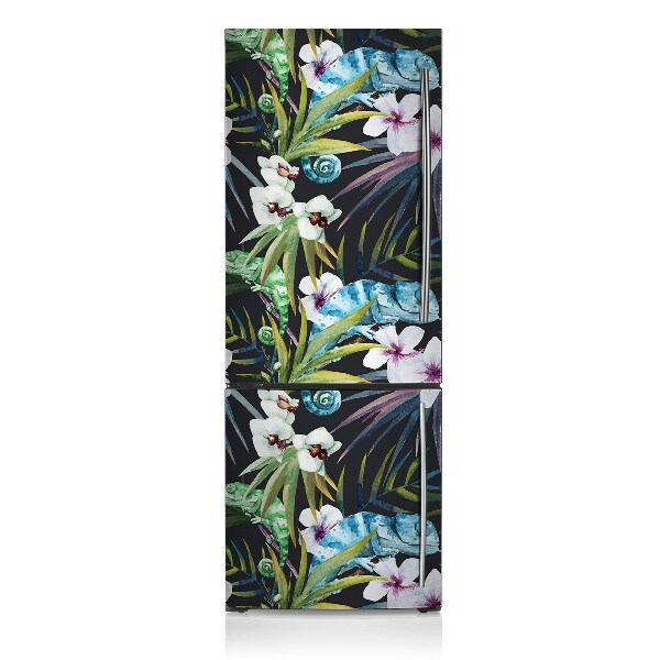 Decoration fridge cover Blue chameleon