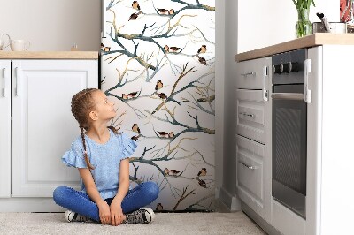 Decoration fridge cover Sparrows on branches