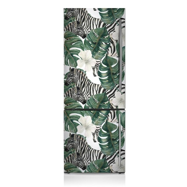 Magnetic fridge cover Zebra in leaves