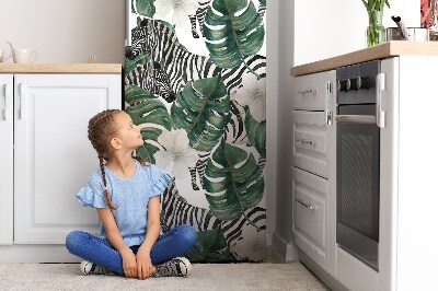 Magnetic fridge cover Zebra in leaves