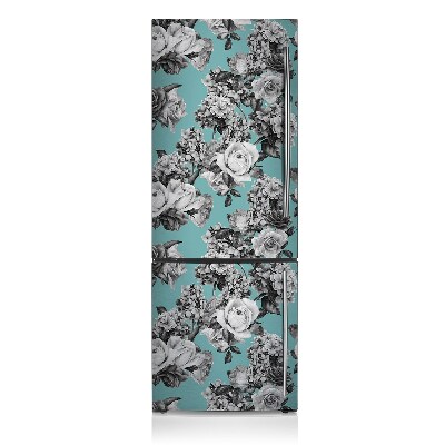 Decoration fridge cover Black and white roses