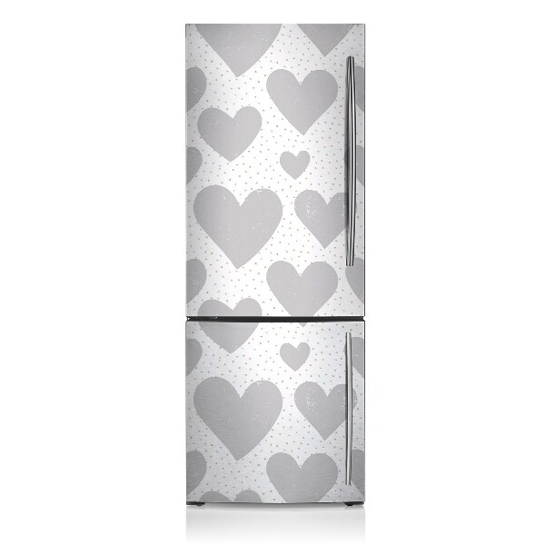 Decoration fridge cover Gray heart