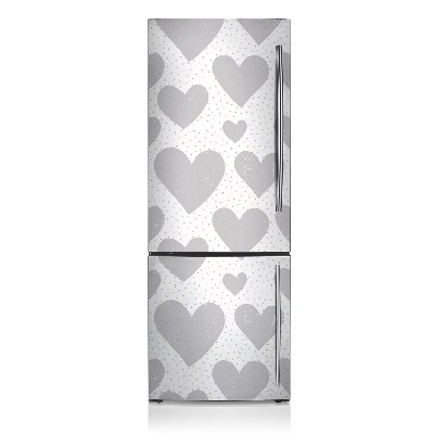 Decoration fridge cover Gray heart