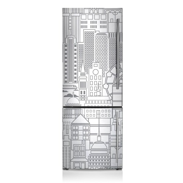 Decoration fridge cover Drawn city