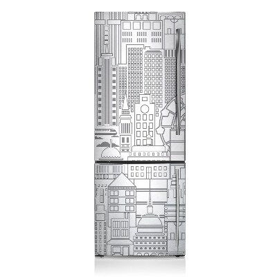 Decoration fridge cover Drawn city