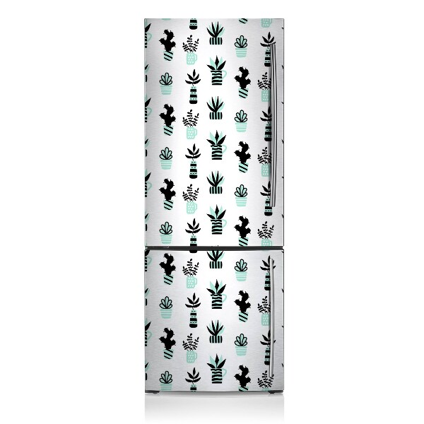 Decoration fridge cover Minimalist cacti in pots