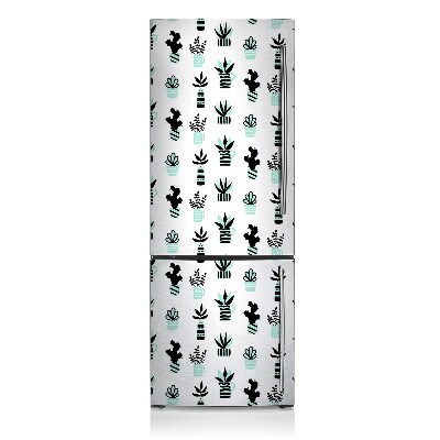 Decoration fridge cover Minimalist cacti in pots