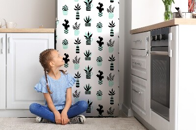 Decoration fridge cover Minimalist cacti in pots