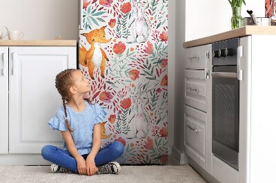 Magnetic fridge cover Fox and rabbits