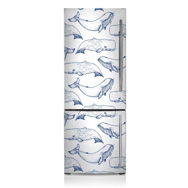 Decoration fridge cover Blue whale