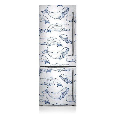 Decoration fridge cover Blue whale