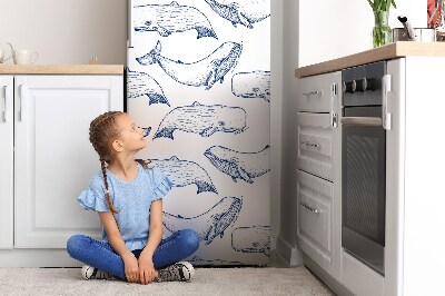 Decoration fridge cover Blue whale