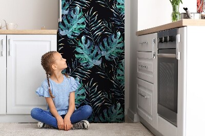 Magnetic fridge cover Dark leaves