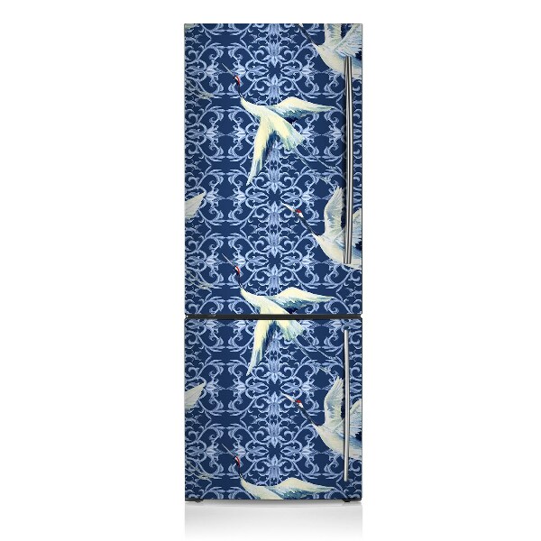 Magnetic fridge cover Chinese cranes