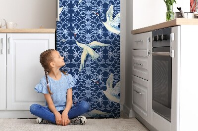 Magnetic fridge cover Chinese cranes