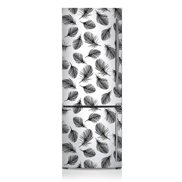 Decoration fridge cover Drawn feathers