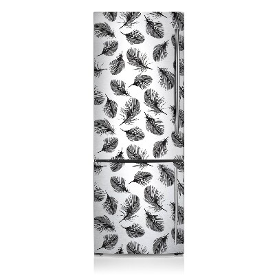 Decoration fridge cover Drawn feathers