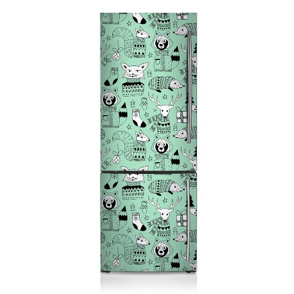 Magnetic fridge cover Scandinavian zoo