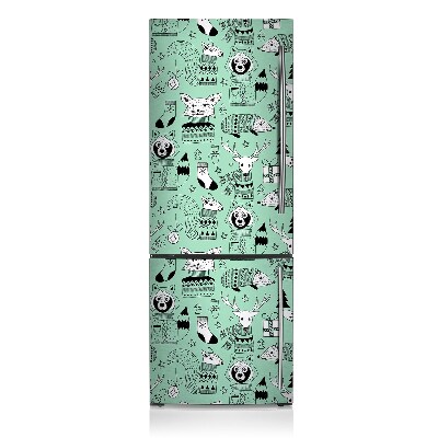 Magnetic fridge cover Scandinavian zoo