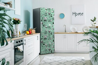 Magnetic fridge cover Scandinavian zoo