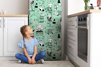 Magnetic fridge cover Scandinavian zoo