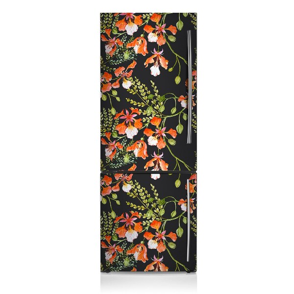 Magnetic fridge cover Red flowers