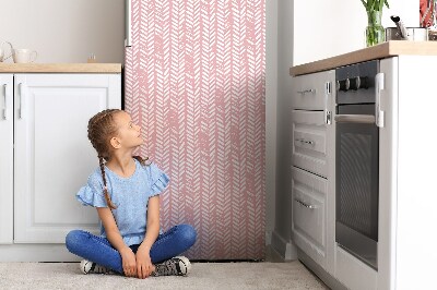 Magnetic fridge cover Pink herringbone