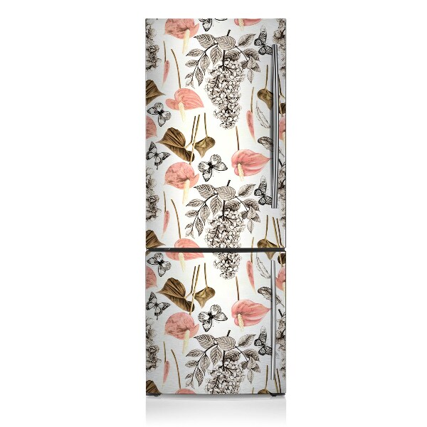 Magnetic fridge cover Flowers and butterflies