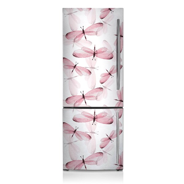 Decoration fridge cover Pink dragonflies