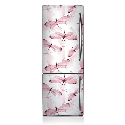 Decoration fridge cover Pink dragonflies