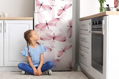 Decoration fridge cover Pink dragonflies