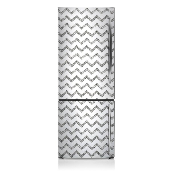 Magnetic fridge cover Silver zigzags