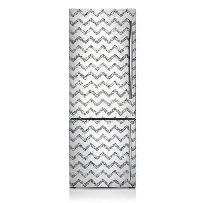 Magnetic fridge cover Silver zigzags